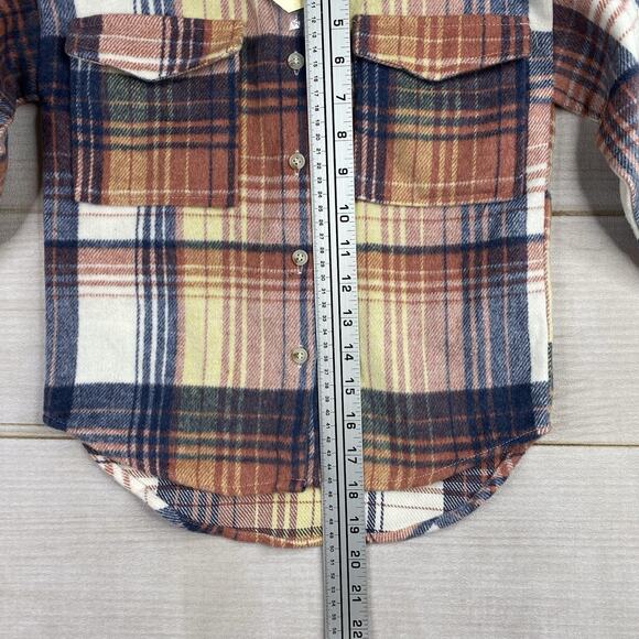 Tullabee Boutique Toddler Top Sz 4T Multi Plaid Soft Fleece Wool Blend Button Up - Picture 4 of 8